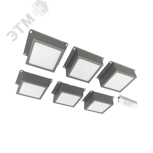 Светильник светодиодный ДВО 089/G OPAL 42W 4000K GREY IP40 /комплект/ 3480 Лм Грильято 100х100мм Домино - Jazzway
