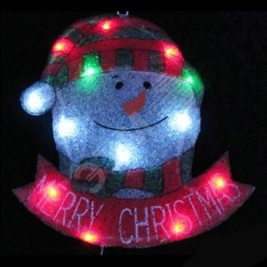 Фигура новогодняя светодиодная Снеговик MERRY CHRISTMAS 40х35 см, PKQE13SW029/1 (4690601021991) - Jazzway