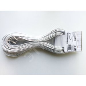 Провод ПВС 3х0,75 (2х0,75+1х0,75) - 10м белый ТРТС восьмёрка - Экокабель