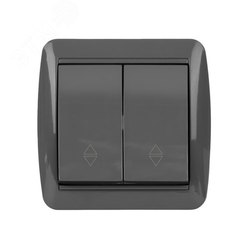 "Выключатель на 2 направления 2-кл. открытой установки IP44 10А серый ""Селигер"" TDM" 3