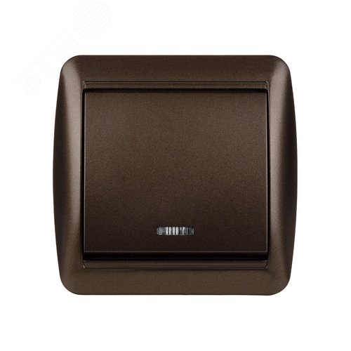 "Выключатель 1-кл. открытой установки с подсветкой IP44 10А шоколад ""Селигер"" TDM" 3