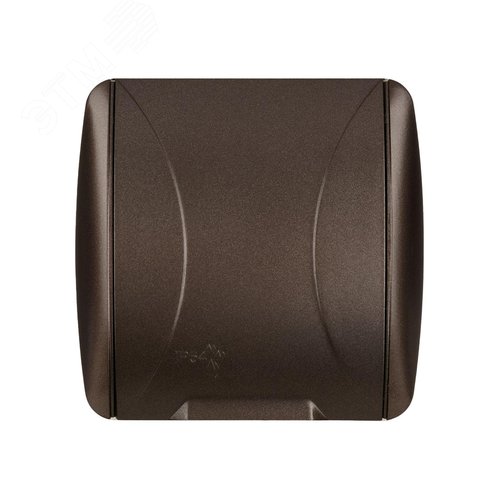 "Розетка 2П+3 открытой установки IP54 16А с крышкой шоколад ""Селигер"" TDM" 3