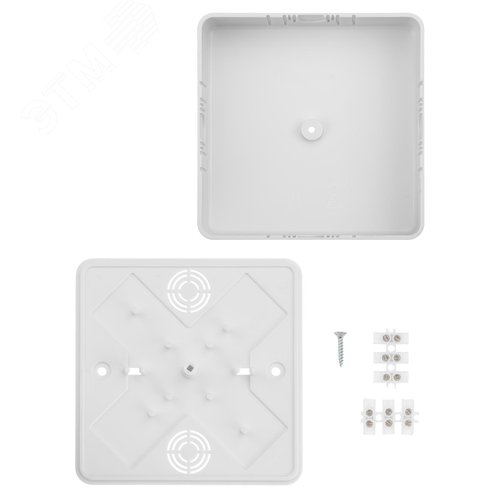 Коробка распаячная КР 100х100х29 ОП с клем колодкой белая IP40 - фото 4