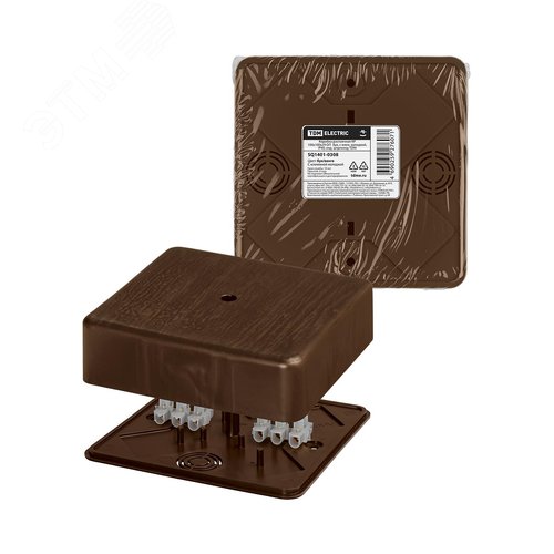 Коробка распаячная КР 100х100х29 ОП бук, с клем колодкой, IP40, инд. штрихкод