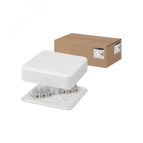 Коробка распаячная КР 75х75х20 ОП с клем колодкой белая IP40