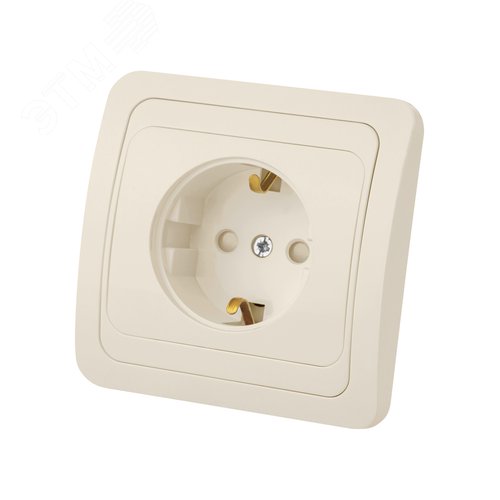 Розетка 2П+З 16А  c защитными шторками сл. кость  Валдай  TDM