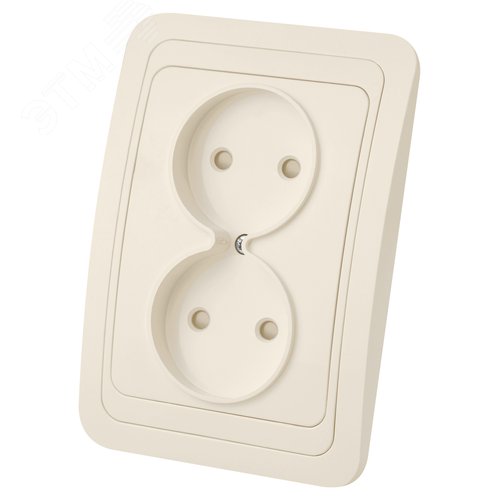 Розетка двойная 2П 10А c защитными шторками сл. кость  Валдай  TDM