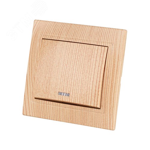 Выключатель 1 кл. с подсветкой 10А ЭКО (сосна) Таймыр TDM