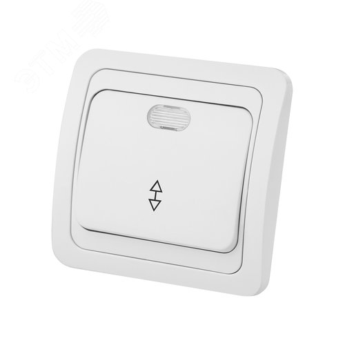 Переключатель на 2 направления с подсветкой 10А белый  Валдай  TDM