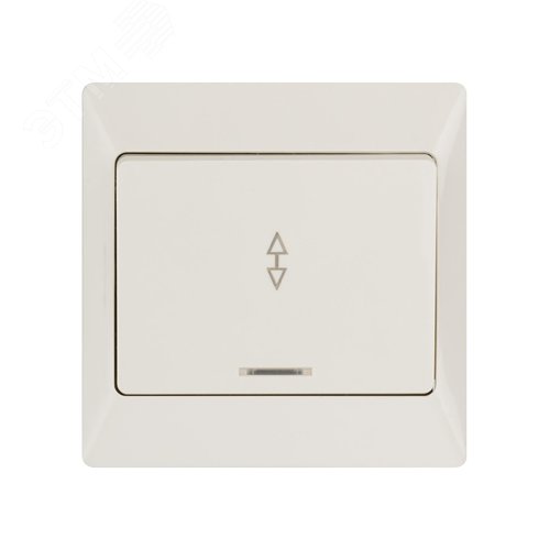 "Выключатель 1 кл. на 2 направления с подсветкой 10А сл. кость ""Ильмень""   TDM" 3