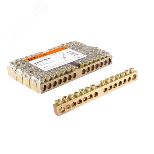 Шина N нулевая 8х12мм 14/1 (14групп/крепеж по центру) TDM