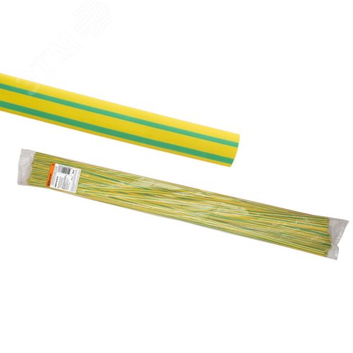 Термоусаживаемая трубка ТУТнг 8/4 желто-зеленая по 1м (50 м/упак) TDM