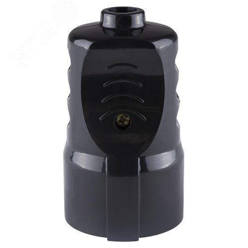 Кабельная розетка рифленая 2П+З 16А 250B черная TDM - фото 2