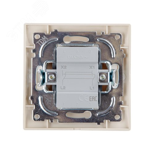 "Перекрестный выключатель 1-кл. 10А сл. кость ""Лама"" TDM" 6