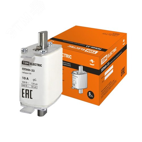 Плавкая вставка предохранителя ППНН-33, габарит 00, 10А