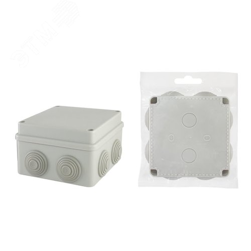 Распаячная коробка ОП 110х110х70мм крышка на винтах IP55 8вх. TDM - TDM ELECTRIC