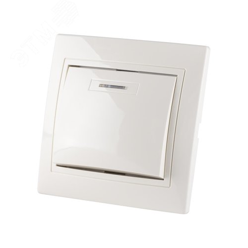 Выключатель 1 кл. с подсветкой 10А (основание керамика) сл. кость Таймыр TDM 3