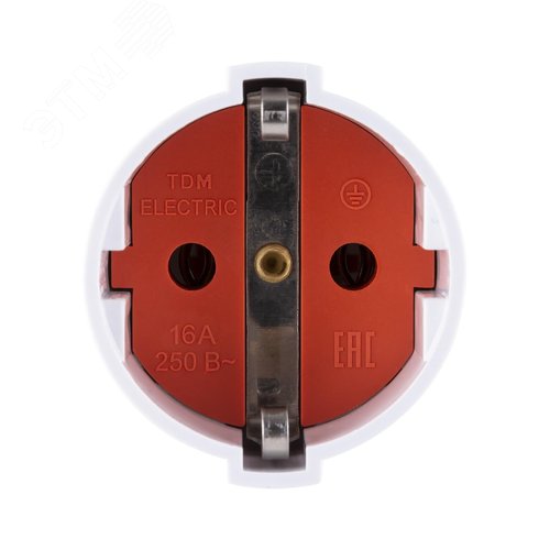Кабельная розетка рифленая 2П+З 16А 250B белая TDM - фото 5