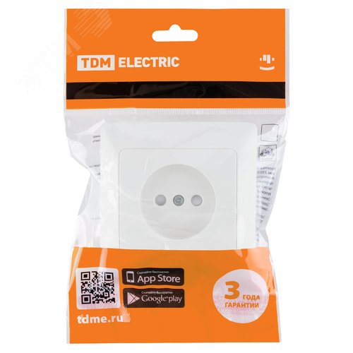 "Розетка 2П с защ. шт. 10А 250В белая ""Ильмень"" TDM" 2