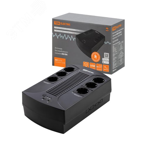 Источник бесперебойного питания line-interactive  50 ВА 6 розеток + 2USB TDM