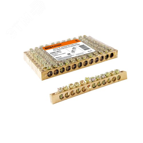 Шина N нулевая 8x12мм 12/2 (12 групп/крепеж по краям) TDM