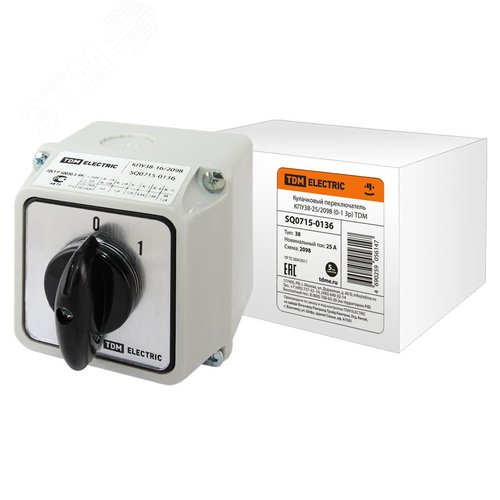 Кулачковый переключатель КПУ38-25/2098 (0-1 3р) - TDM ELECTRIC