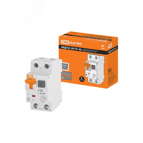 Выключатель автоматический дифференциального тока АВДТ 63 C25 30мА (SQ0202-0004)