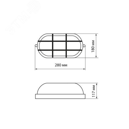 Светильник НПБ1202 черный/овал с решеткой 100Вт IP54 (SQ0303-0039) 2