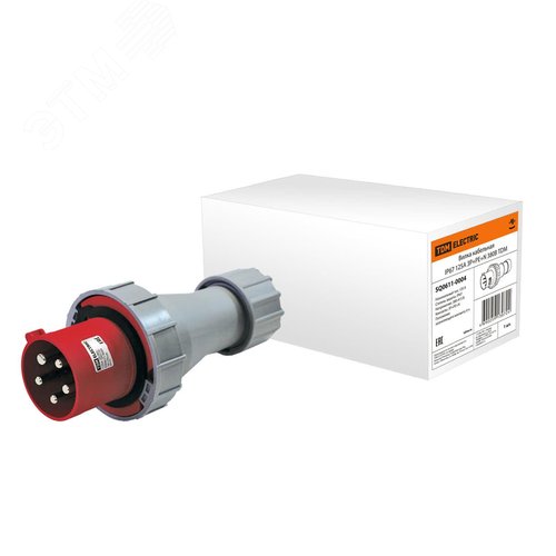 Вилка кабельная IP67 125А 3Р+РЕ+N 380В - TDM ELECTRIC