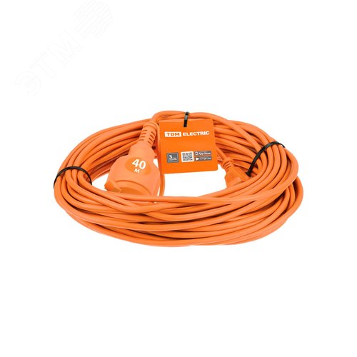 Удлинитель-шнур силовой УШ6 TDM (штепс. гнездо 40м ПВС 2х075) 2