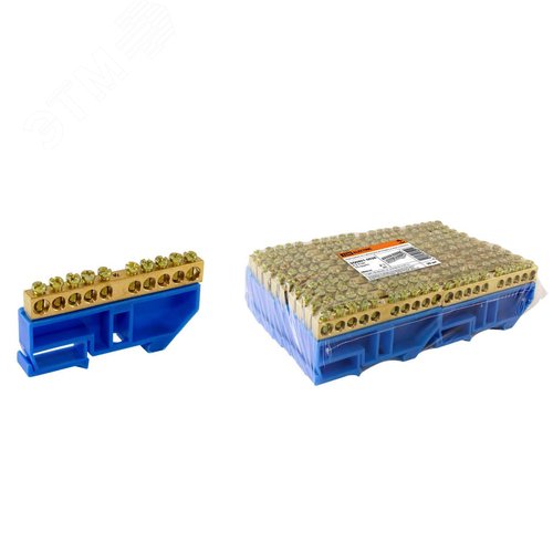 Шина ''N'' нулевая с изолятором на DIN-рейку 6х9мм стойка большая 10 групп