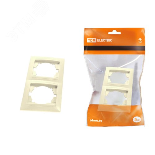 Рамка 2-х постовая горизонтальная сл. кость Лама TDM