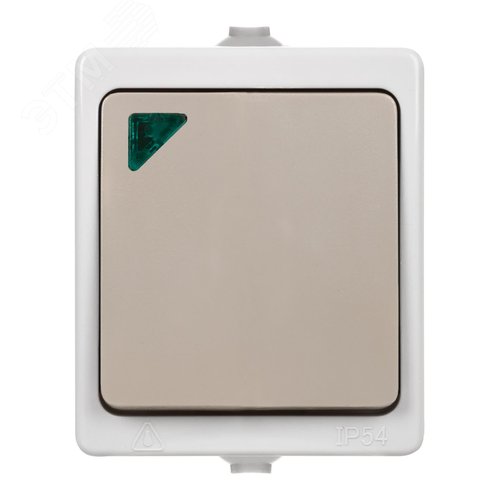 Выключатель одноклавишный с подсветкой открытой установки IP54 10А ''Вуокса'' 4