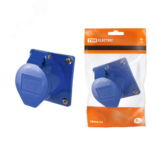 Розетка 423 скрытая 2Р+РЕ 32А 220В IP44 TDM - TDM ELECTRIC