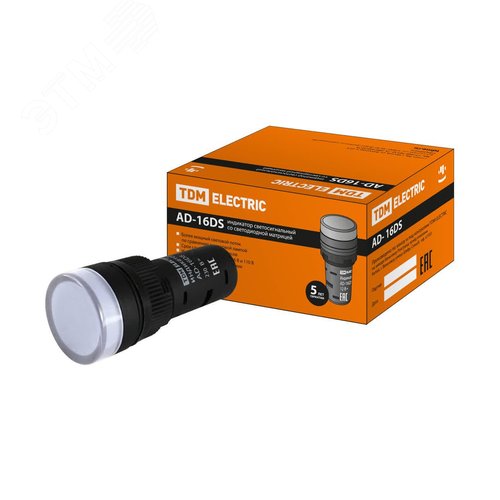 Лампа AD-16DS(LED)матрица d16мм белый 230В АС - TDM ELECTRIC