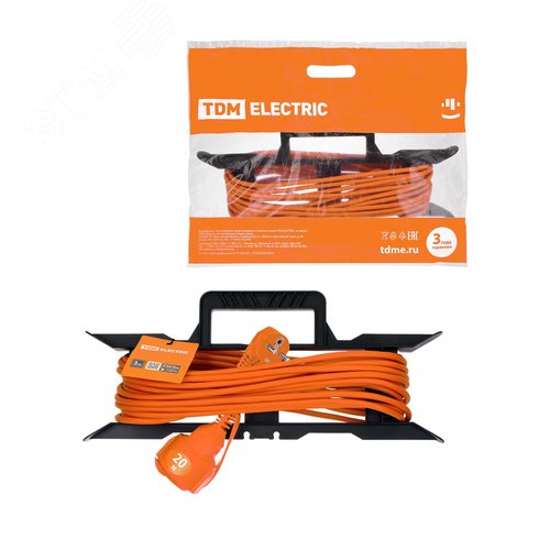 Удлинитель силовой УХз16-101 (на рамке, штепсельное гнездо/20м ПВС 3х1,5)