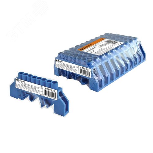 Шина ''N'' нулевая в изоляторе на DIN-рейку 8x12мм 8 групп инд. стикер - TDM ELECTRIC