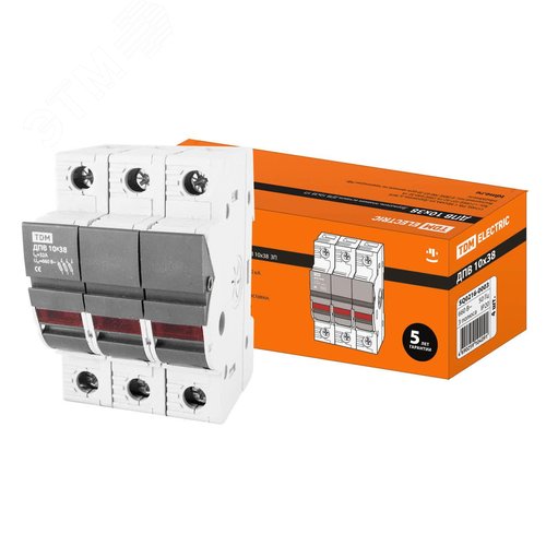 Держатель плавких вставок ДПВ 10х38 3П - TDM ELECTRIC