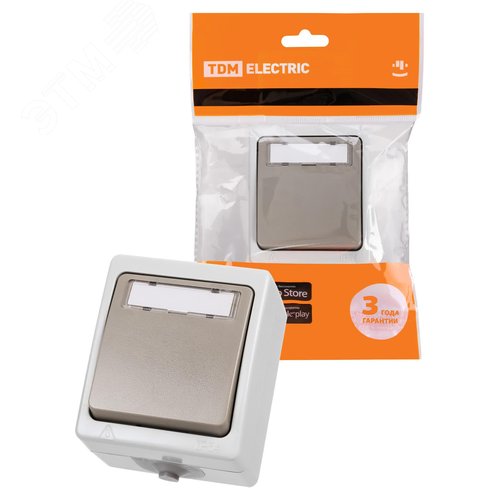 Кнопка звонковая с полем для надписи IP54 6A ''Вуокса'' - TDM ELECTRIC