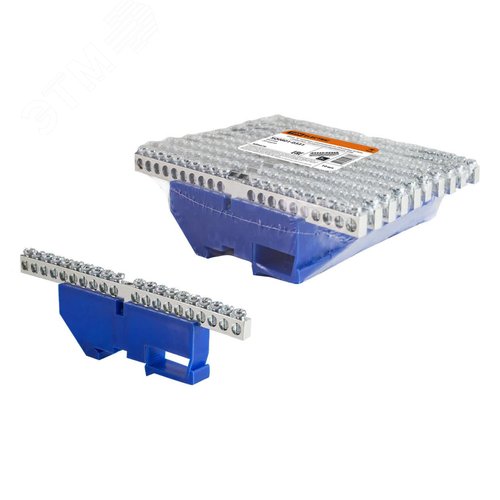 Шина N нулевая с изолятором на DIN-рейку 6x9мм стойка бол. 20 групп никелированная TDM