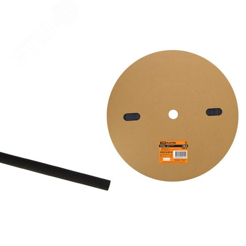 Термоусаживаемая трубка ТУТнг 8/4 черная (100 м/ролл) TDM