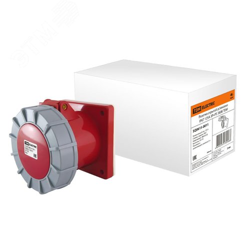 Розетка скрытой установки IP67 125А 3Р+РЕ 380В