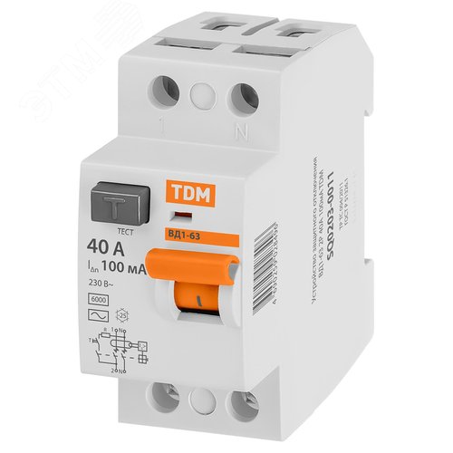 Устройство защитного отключения ВД1-63 двухполюсное 40А 100мА 6