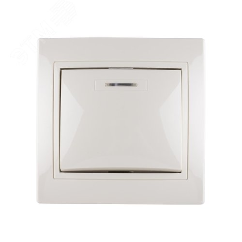 Выключатель 1 кл. с подсветкой 10А (основание керамика) сл. кость Таймыр TDM 5