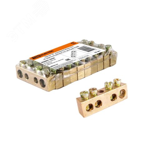 Шина N нулевая 6х9мм  4/1 (4 группы/крепеж по центру) TDM