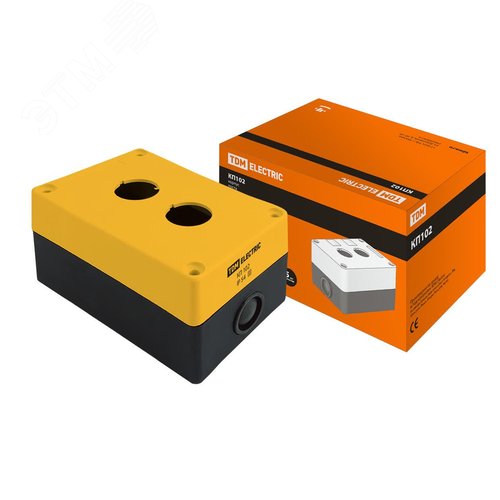 Корпус КП102 для кнопок 2места желтый (SQ0705-0007) - TDM ELECTRIC
