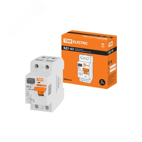Устройство защитного отключения ВД1-63 двухполюсное 40А 300мА