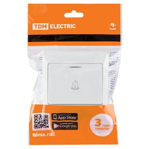 "Кнопка для звонка с подсветкой белая ""Ильмень"" TDM" 4