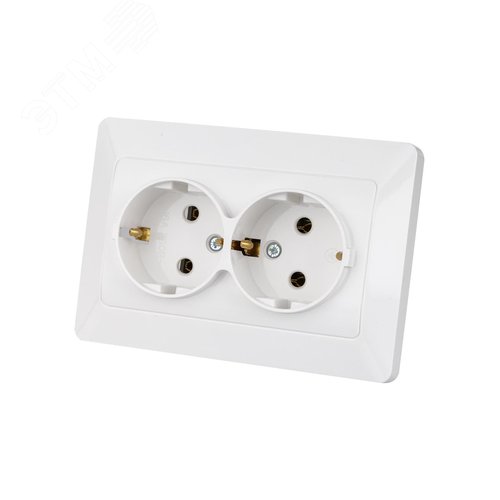 "Розетка двойная 2П+З 16А 250В белая ""Ильмень"" TDM" 3