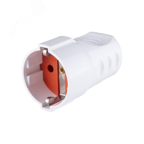 Кабельная розетка рифленая 2П+З 16А 250B белая TDM - фото 2